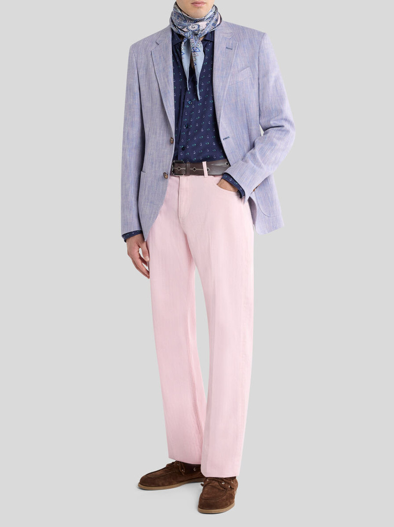 Etro SINGLE-BREASTED COTTON JACKET WITH CHEVRON MOTIF outlook