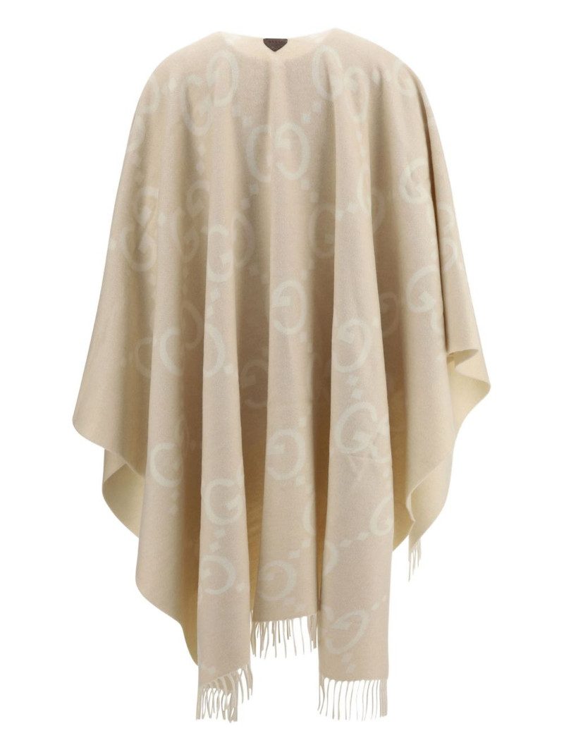 GG-pattern fringe cape 3