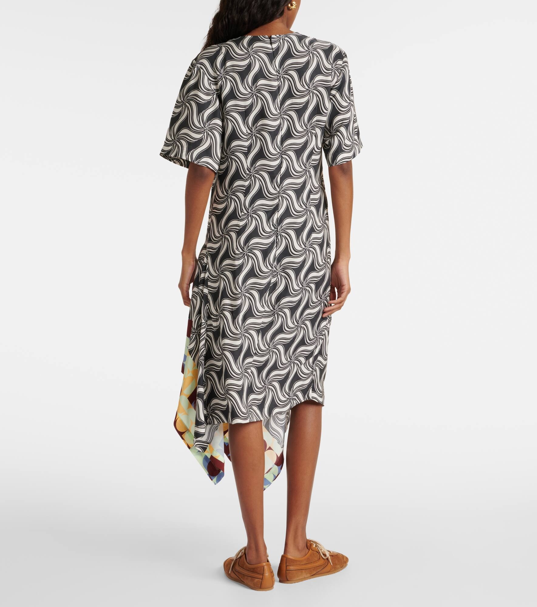 Printed asymmetric midi dress - 3