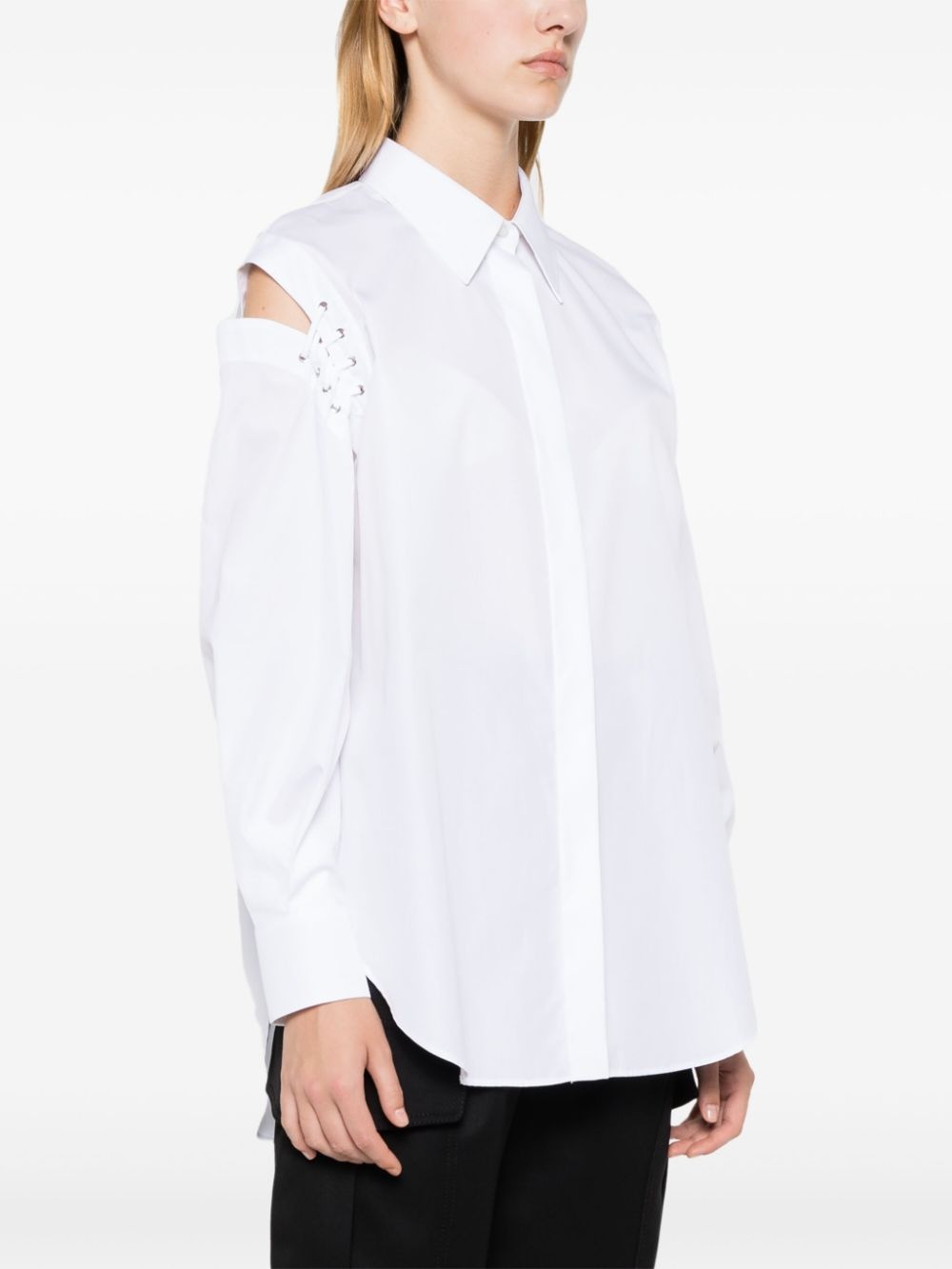 cut-out cotton shirt - 3