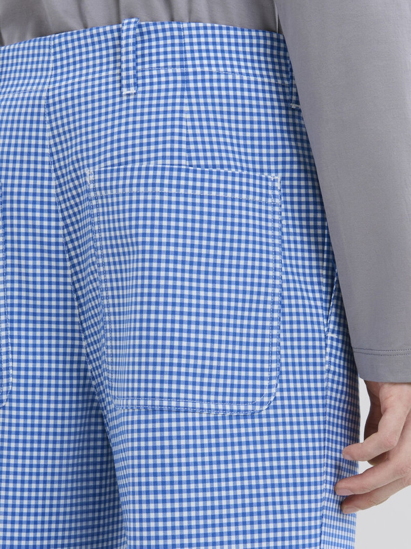 LIGHT BLUE AND WHITE WOOL BLEND GINGHAM TROUSERS 4