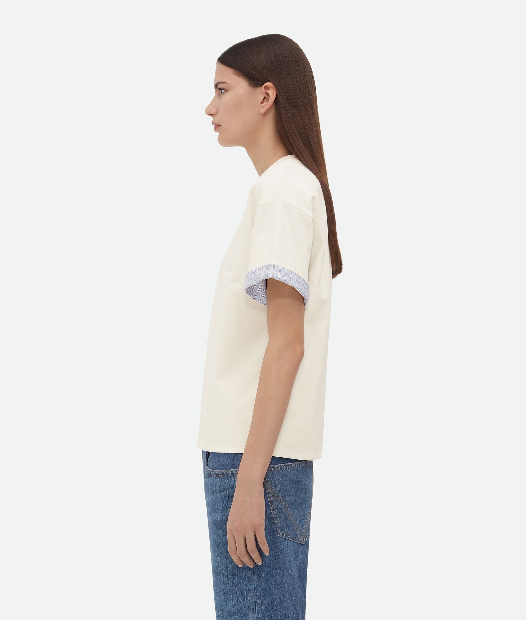 Double Layer Cotton Check T-Shirt - 2