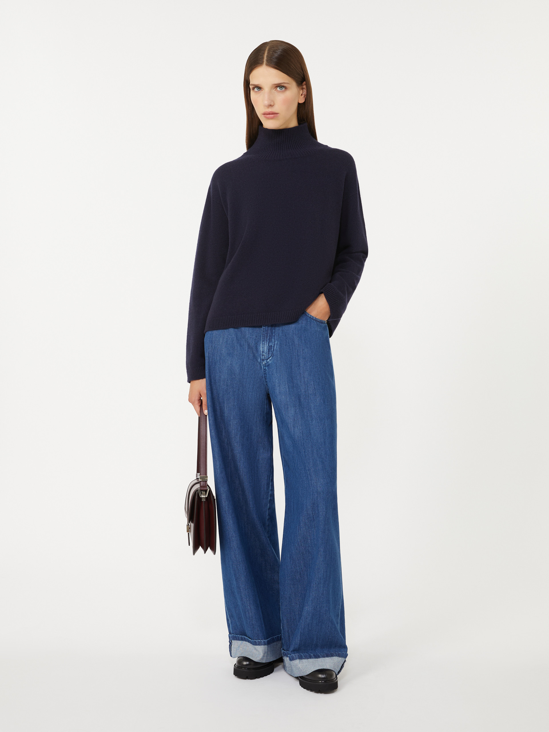 MATTEO Wool and cashmere cropped polo-neck sweater - 2