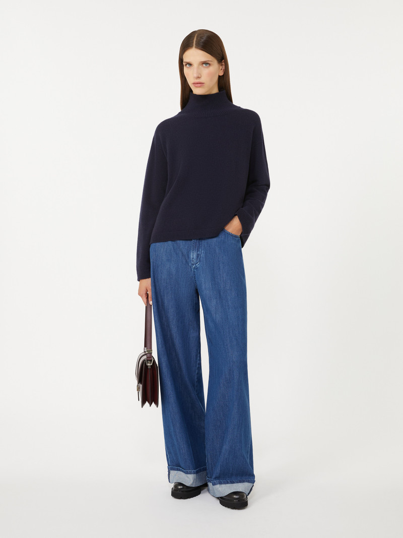'S Max Mara MATTEO Wool and cashmere cropped polo-neck sweater outlook