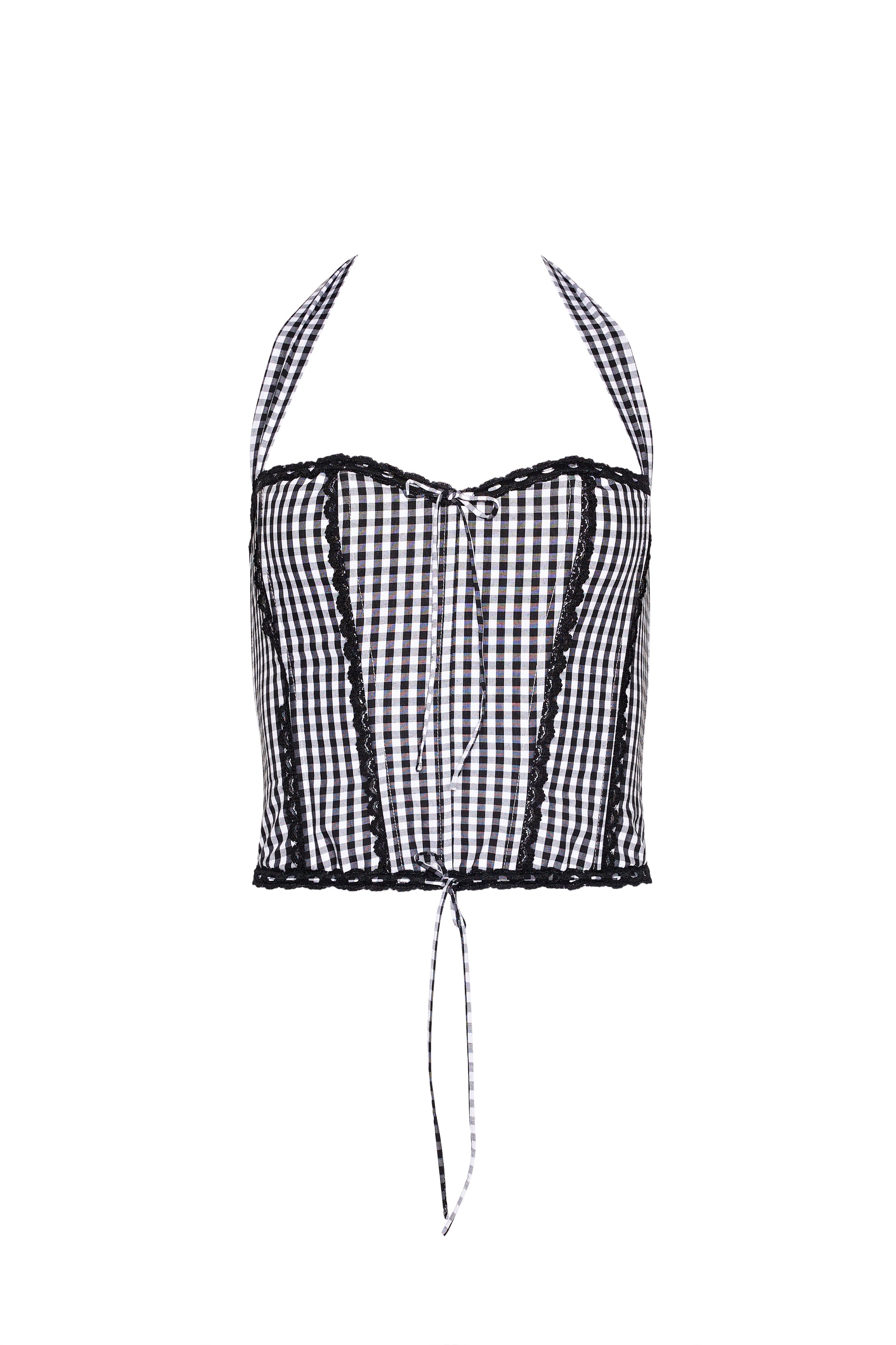 GINGHAM LACE CORSET - 1