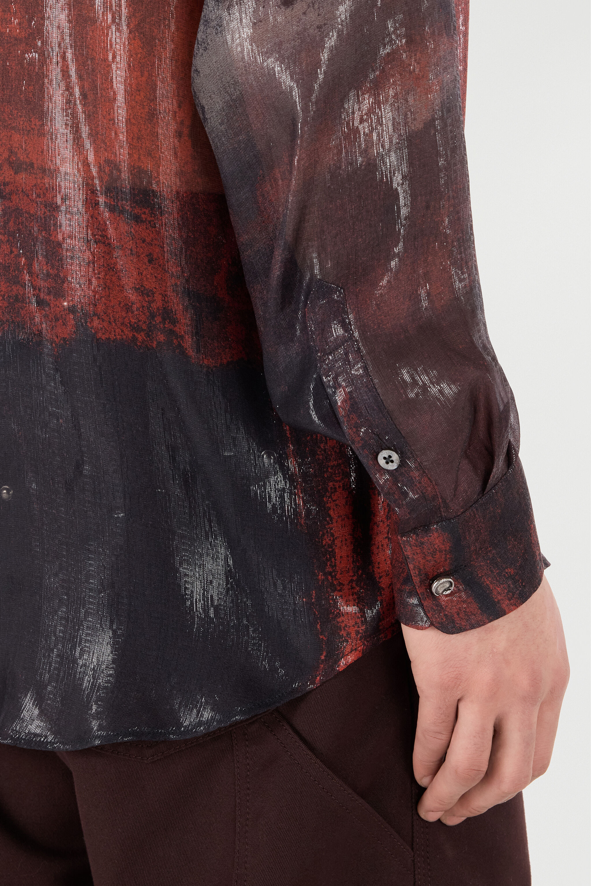 Mottled Effect Silk-Blend Shirt - 7