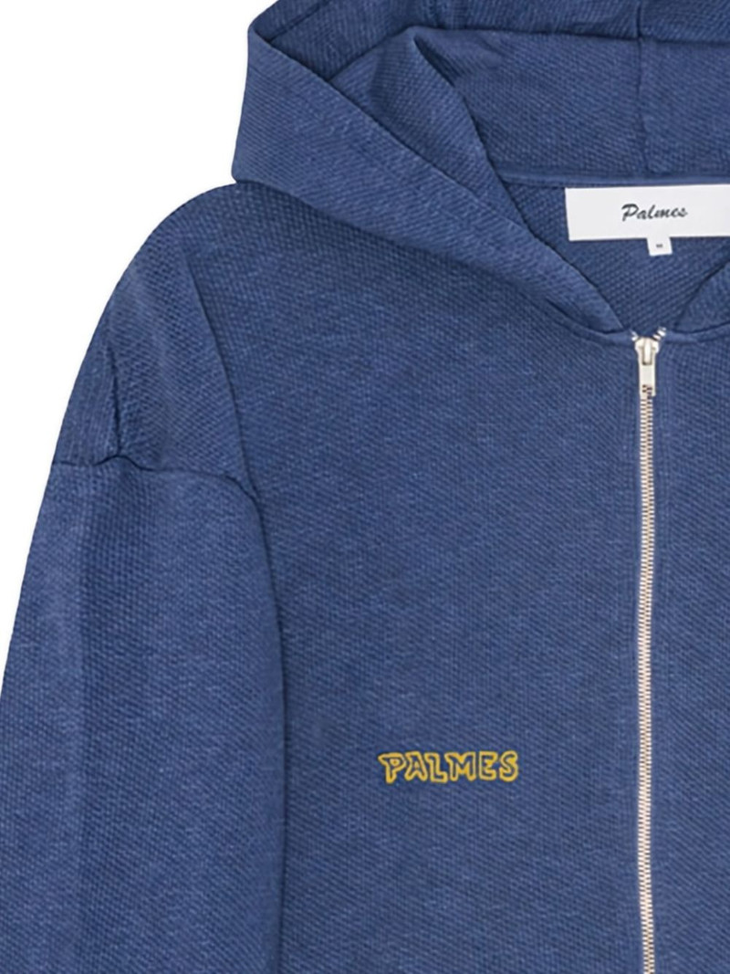 Palmes waffle-texture zip hoodie outlook