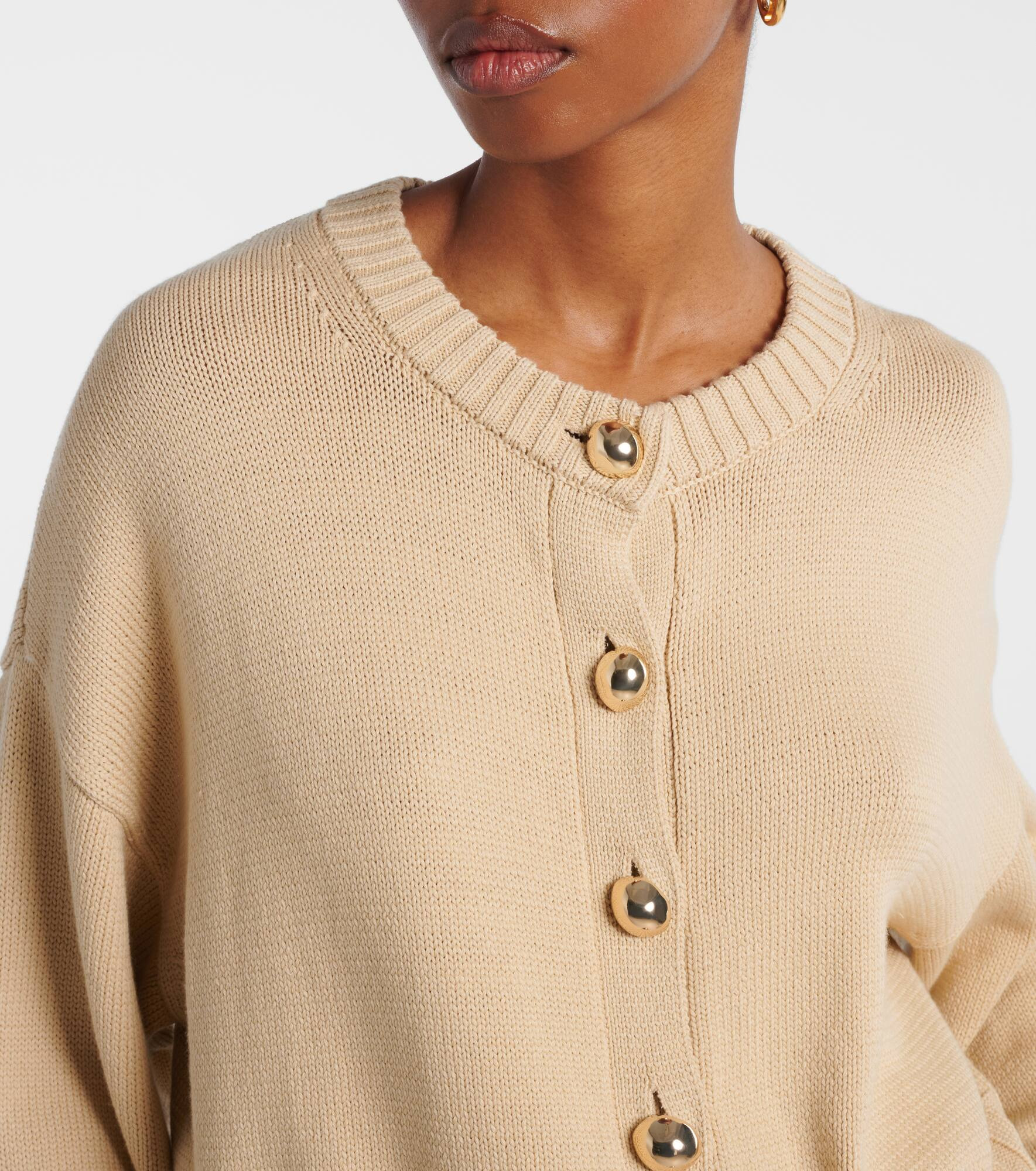 Cotton and silk-blend cardigan - 4