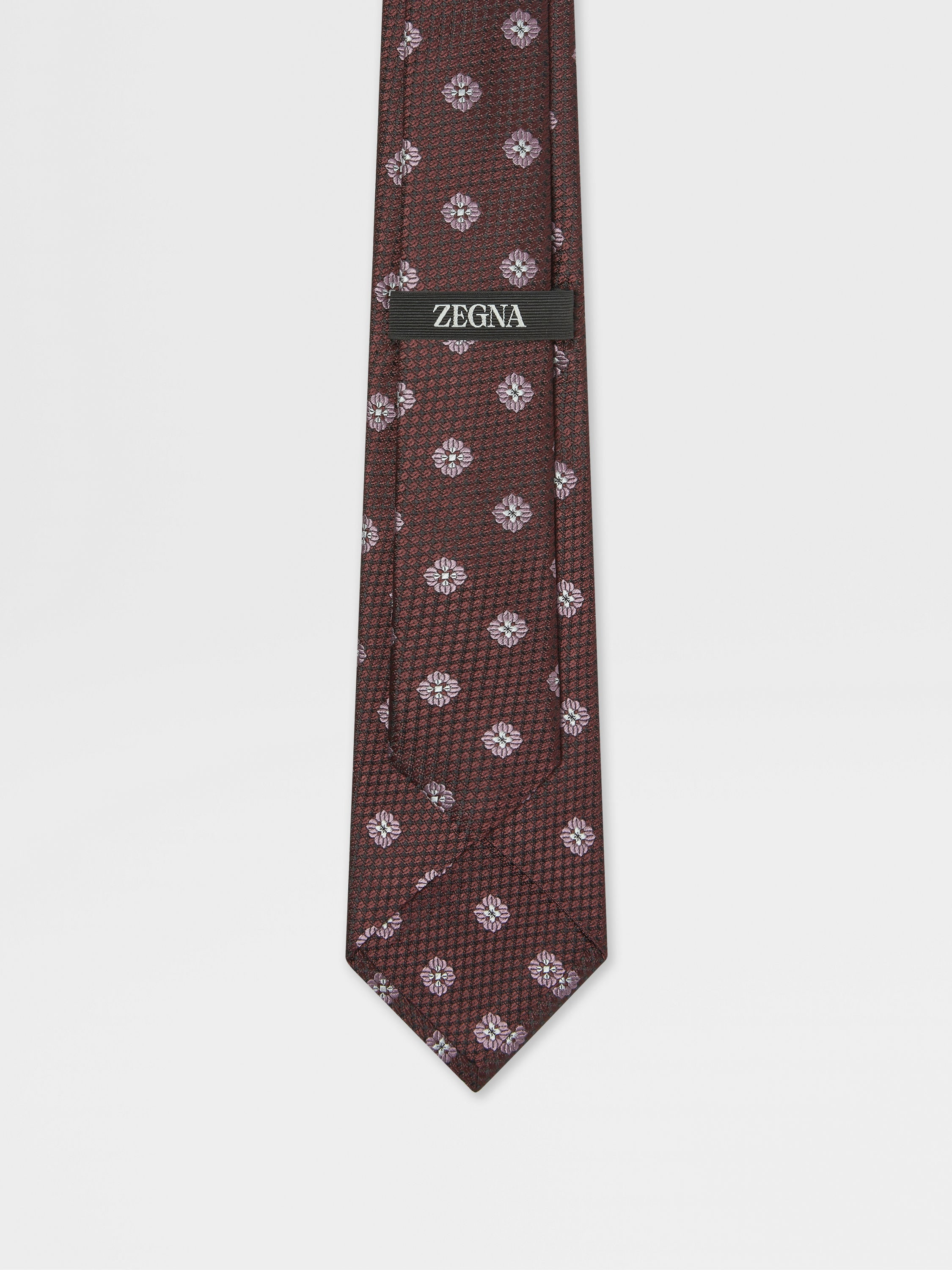 BURGUNDY SILK TIE - 3