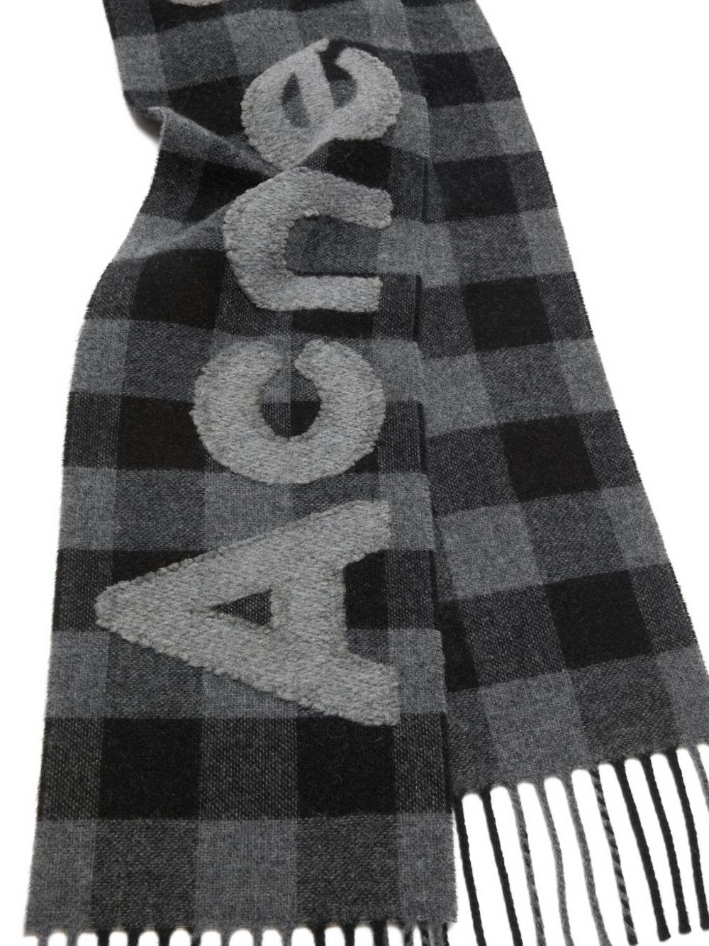 logo checked scarf - 2