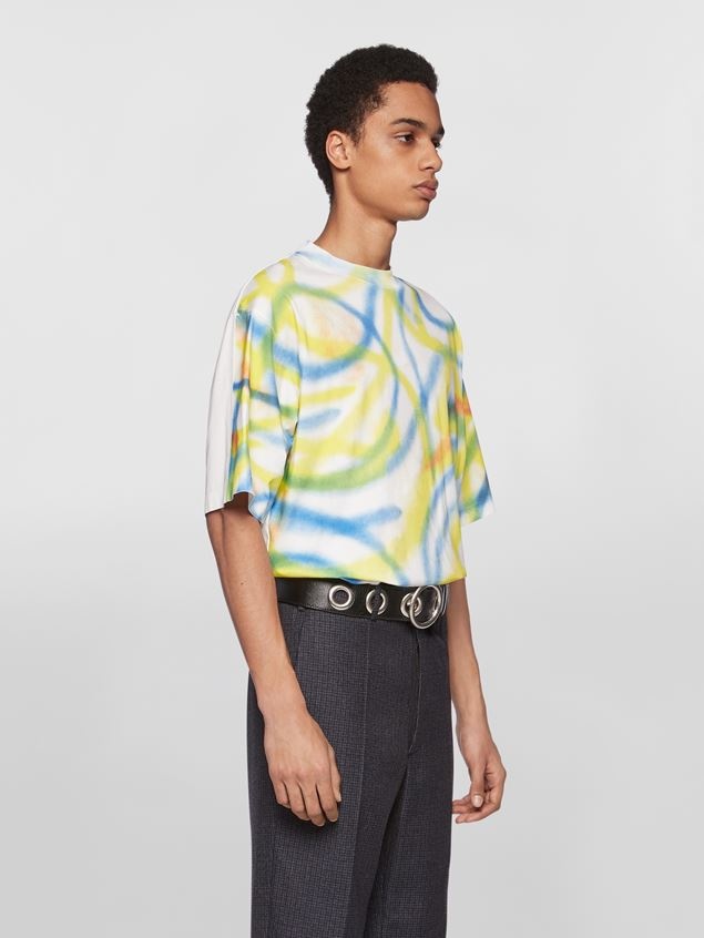 COTTON JERSEY T-SHIRT WITH SCRIBBLE SPRAY PRINT - 2
