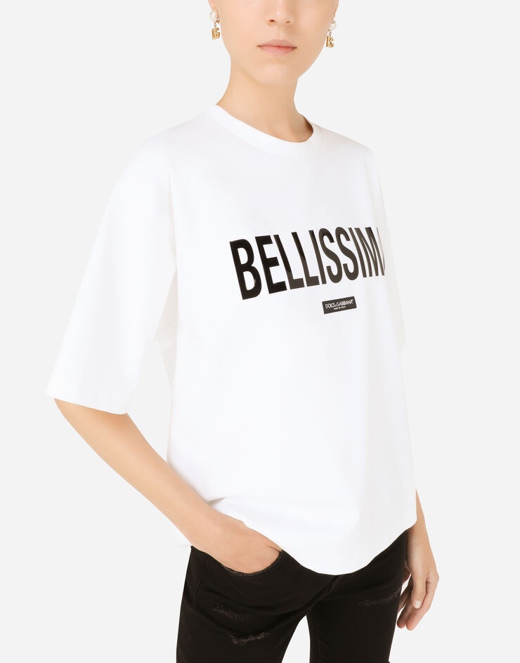 Jersey T-shirt with “Bellissima” print - 4