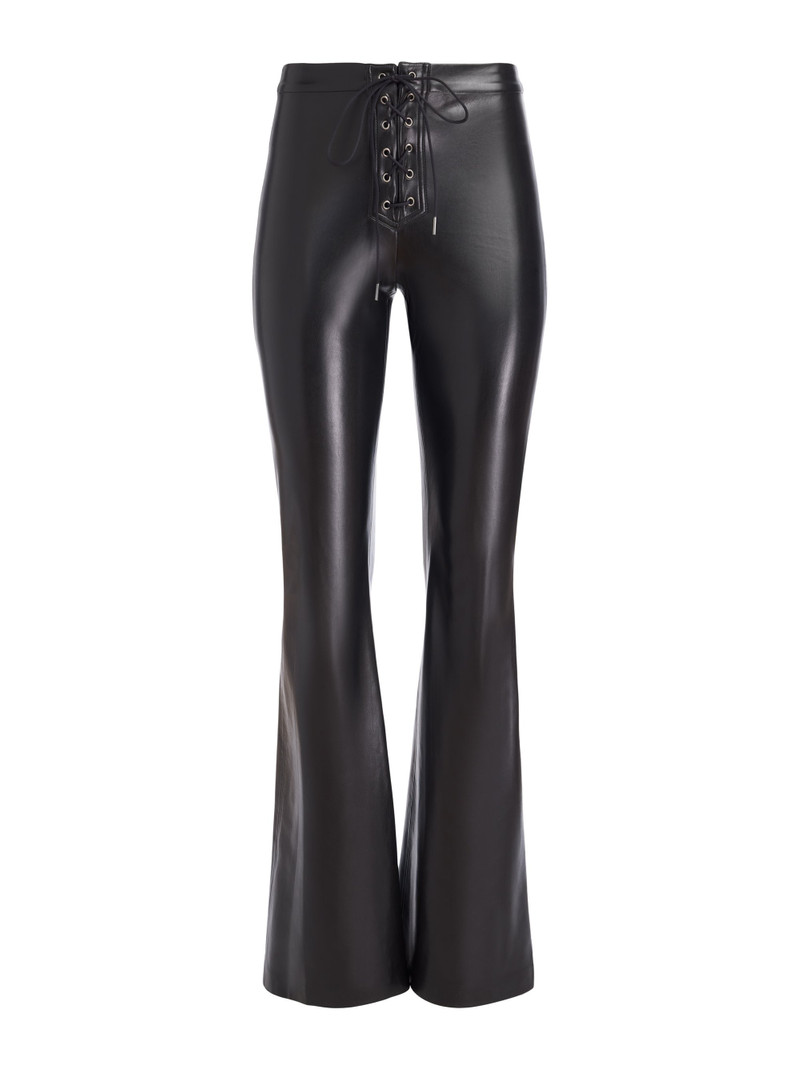 RAVYN VEGAN LEATHER LACE UP BOOTCUT PANT 1