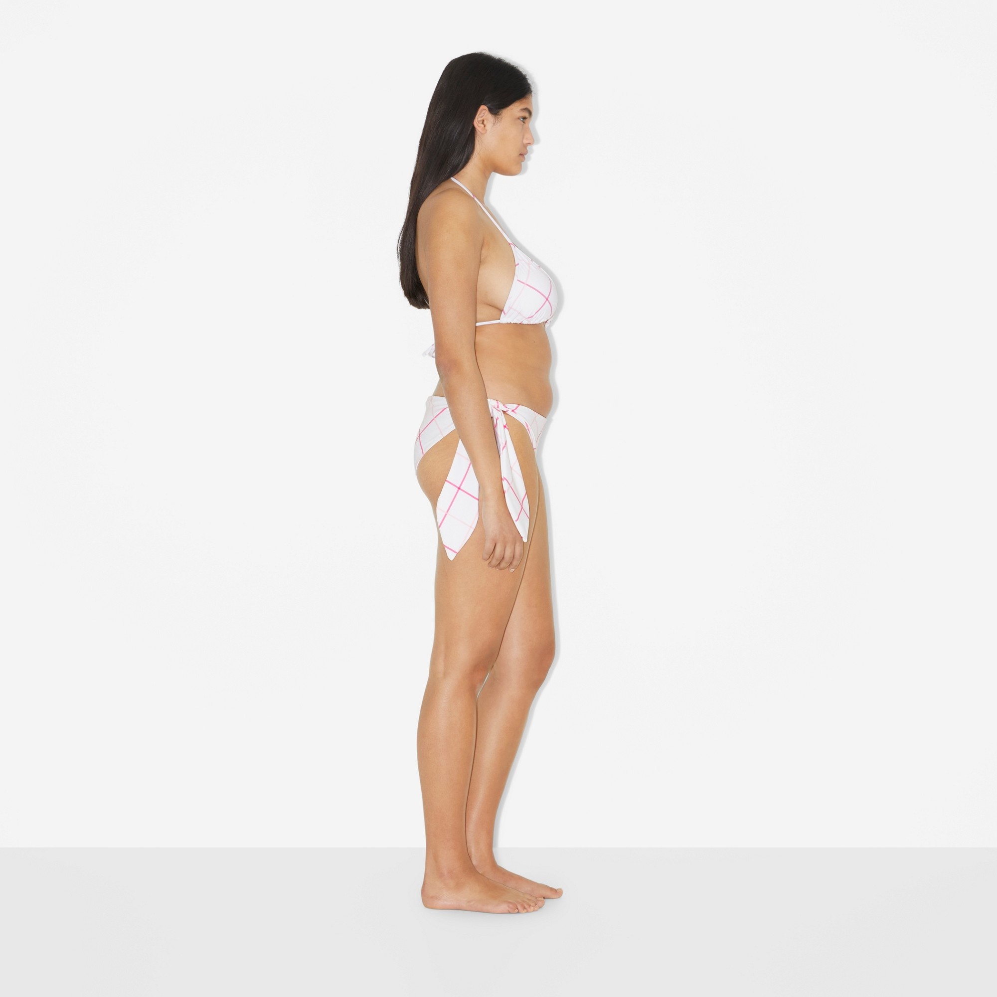 Check Stretch Nylon Triangle Bikini - 3
