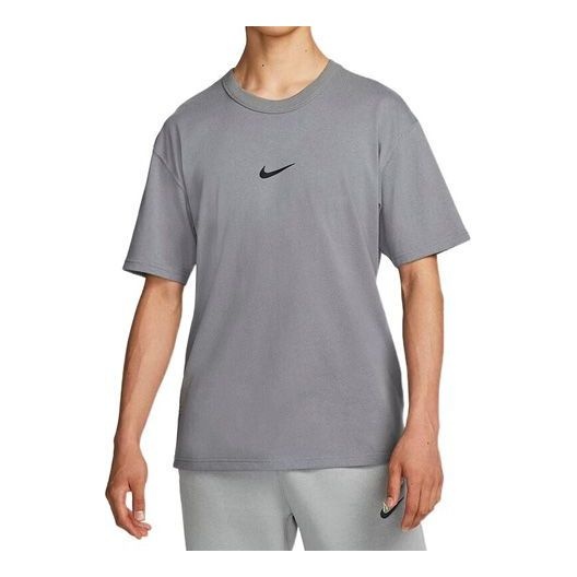 Nike Sportswear Premium Essentials Alphabet Logo Printing Round Neck Short Sleeve Gray DX6307-084 - 1