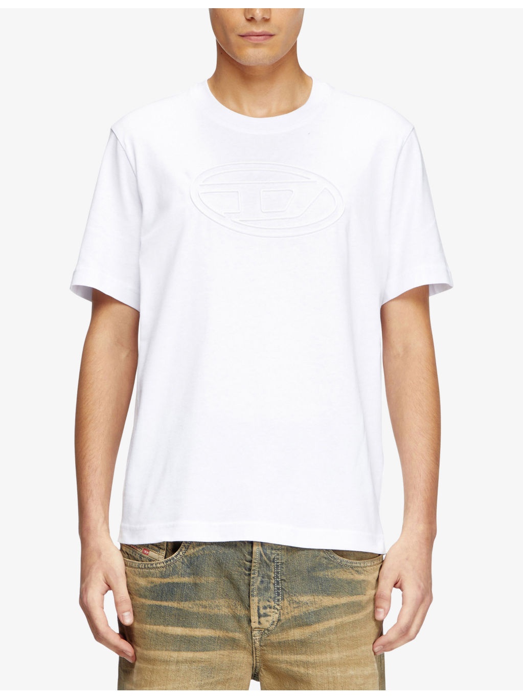 T-Adjust-Bigoval Brand-Embossed Cotton-Jersey T-Shirt - 3