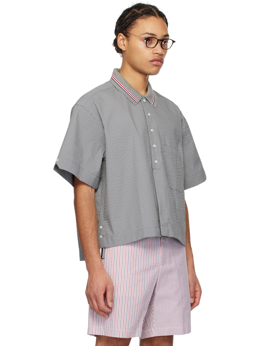 Gray Button Placket Shirt - 2
