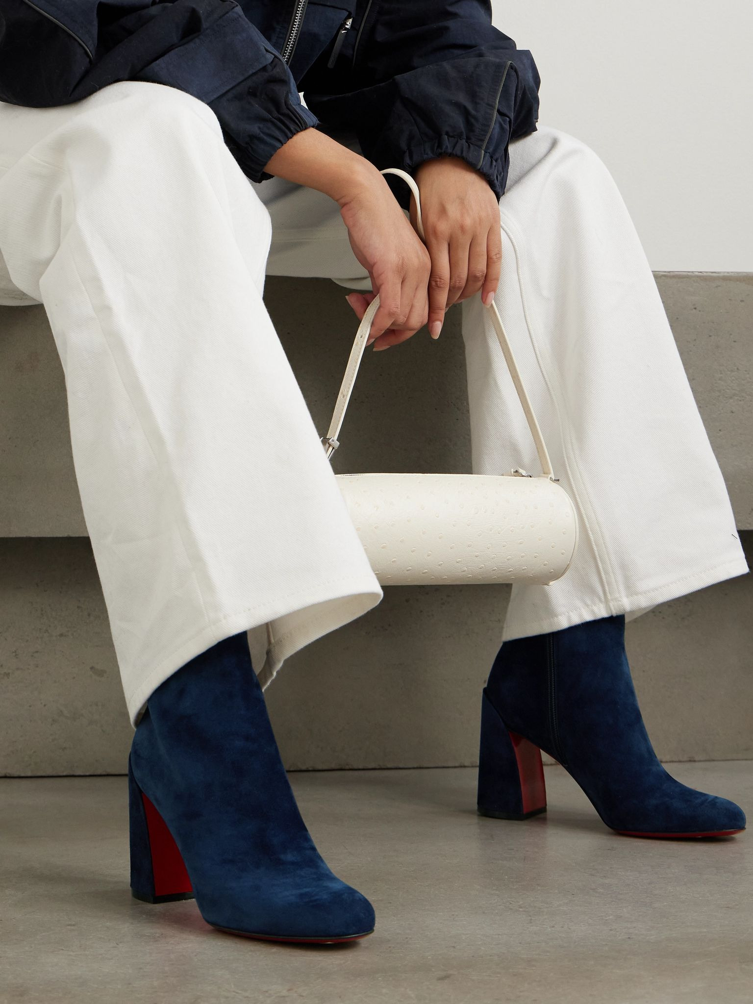 Turela 85 suede ankle boots Navy - 2