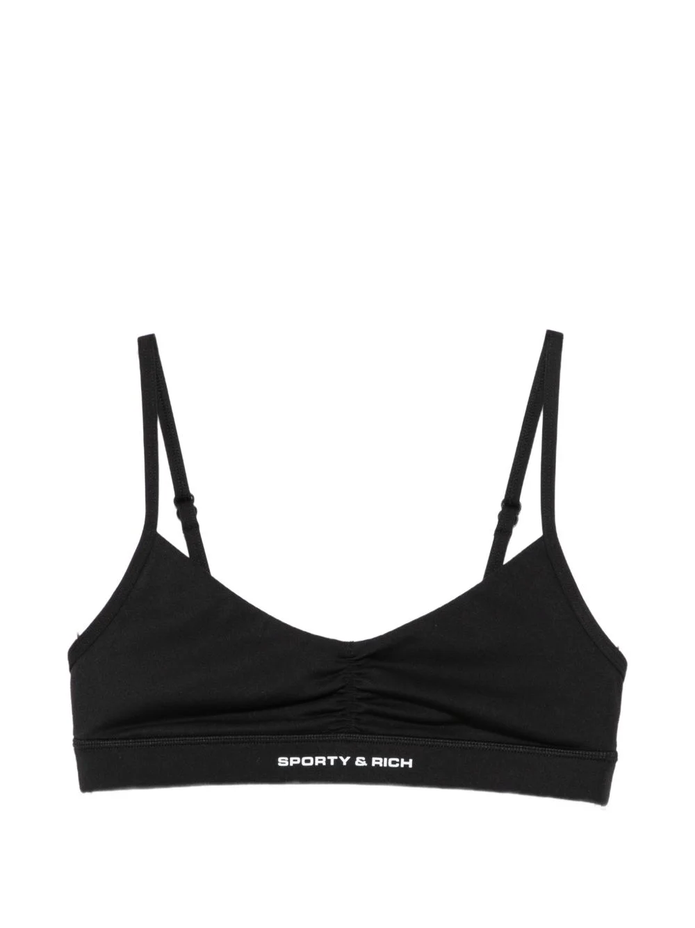 logo-print ruched sports bra - 1