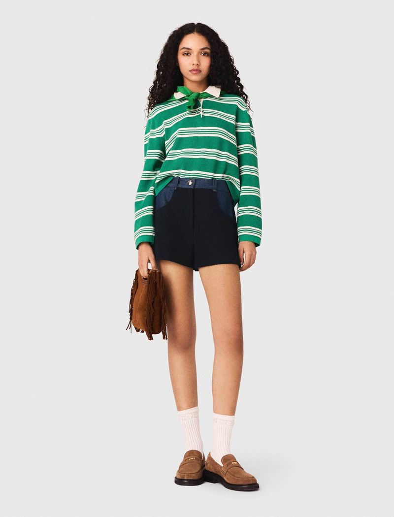 maje Cropped striped polo jumper outlook