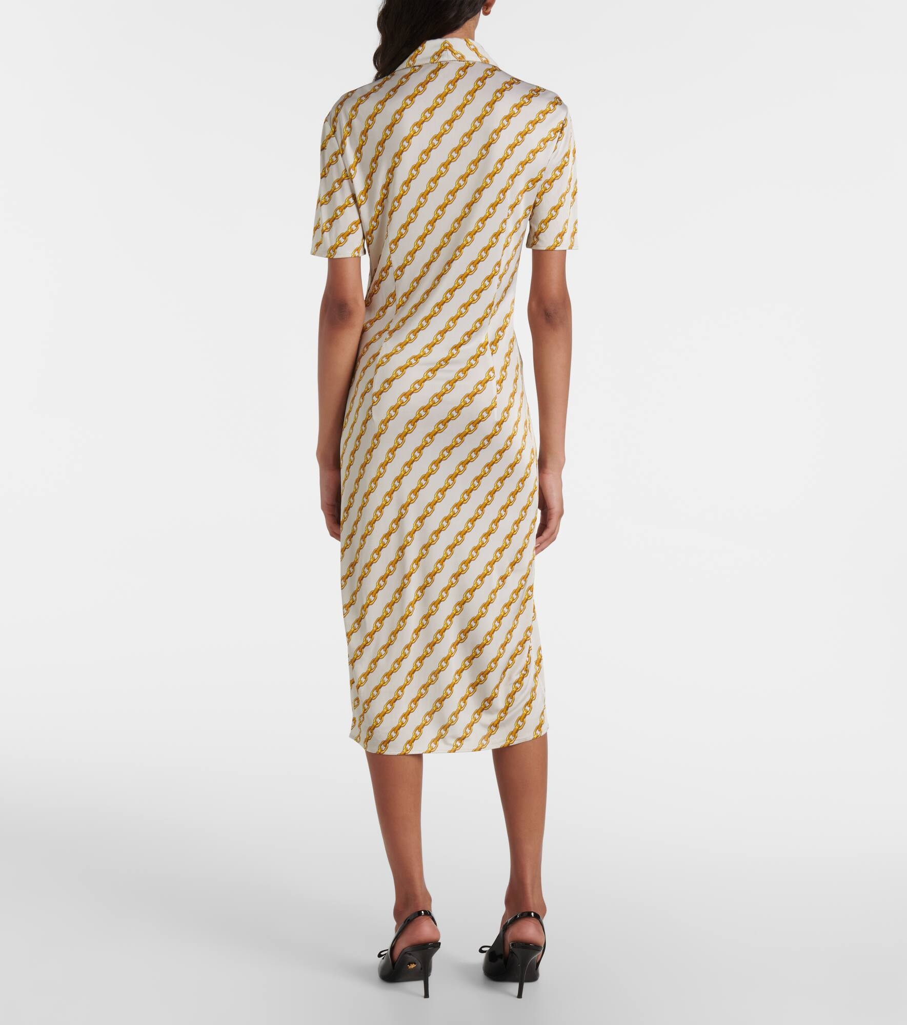 Chain Stripe satin shirt dress - 3