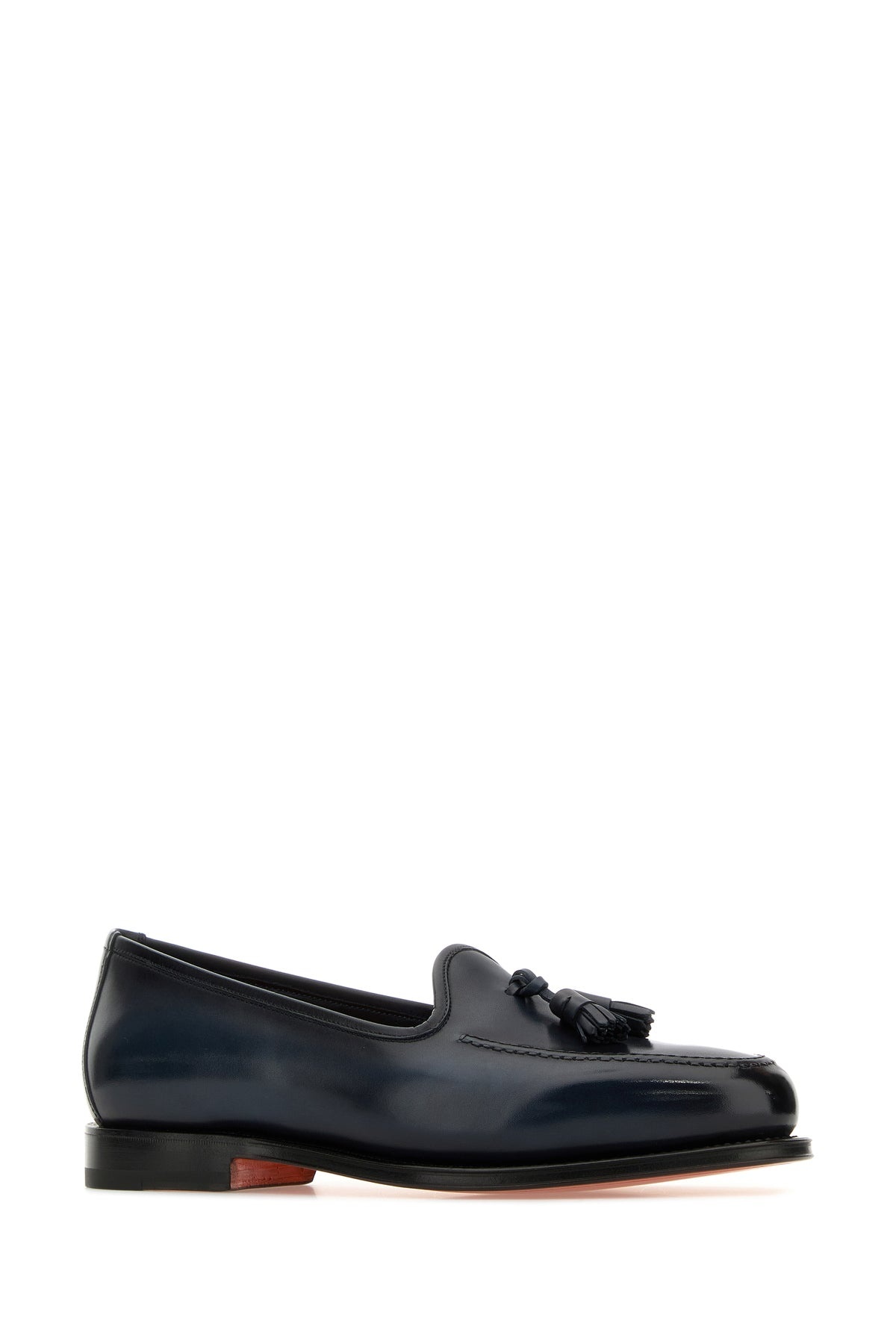 Dark blue leather Andrew loafers - 2