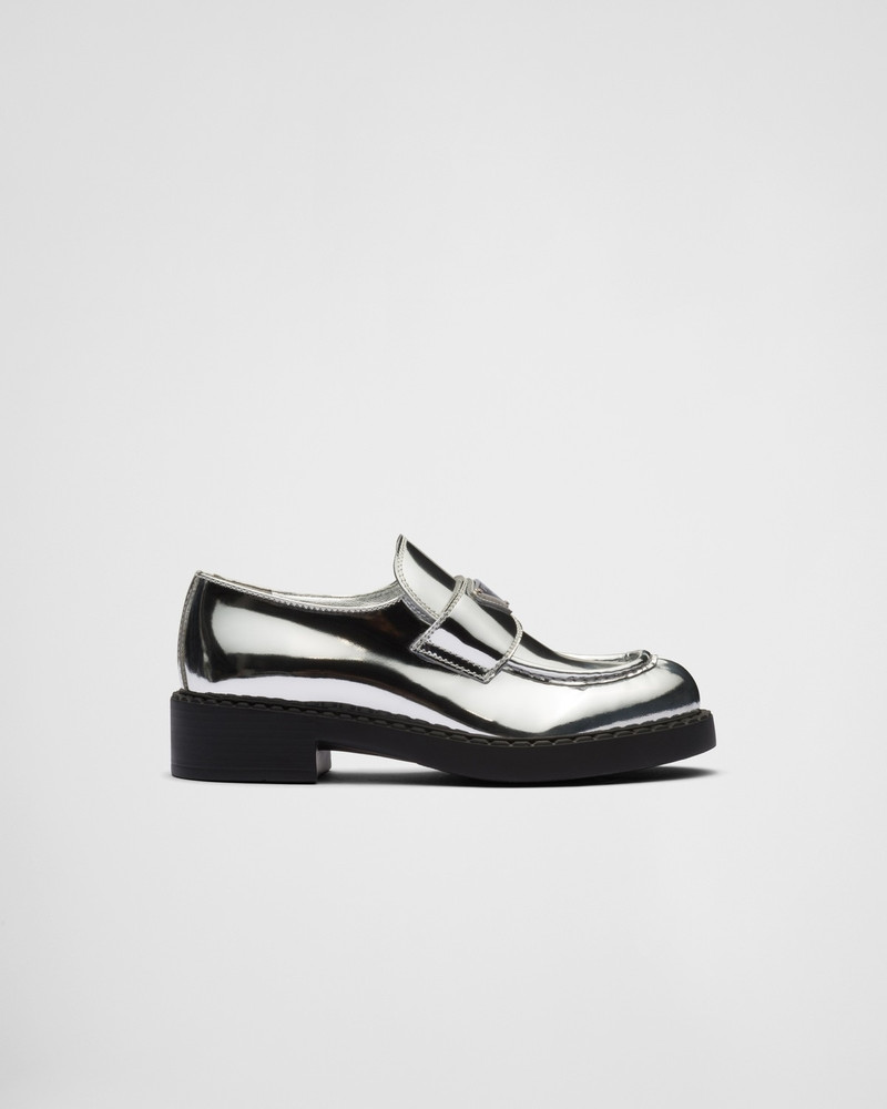 Metallic leather loafers - 1