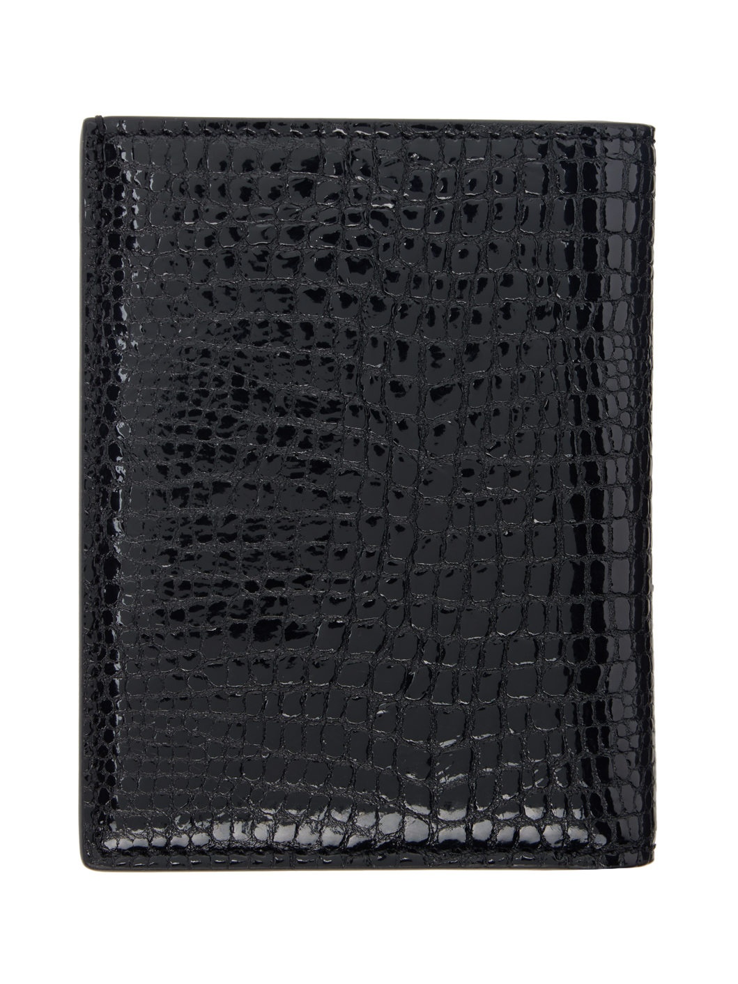 Black Leather T Line Folding Card Holder - 2