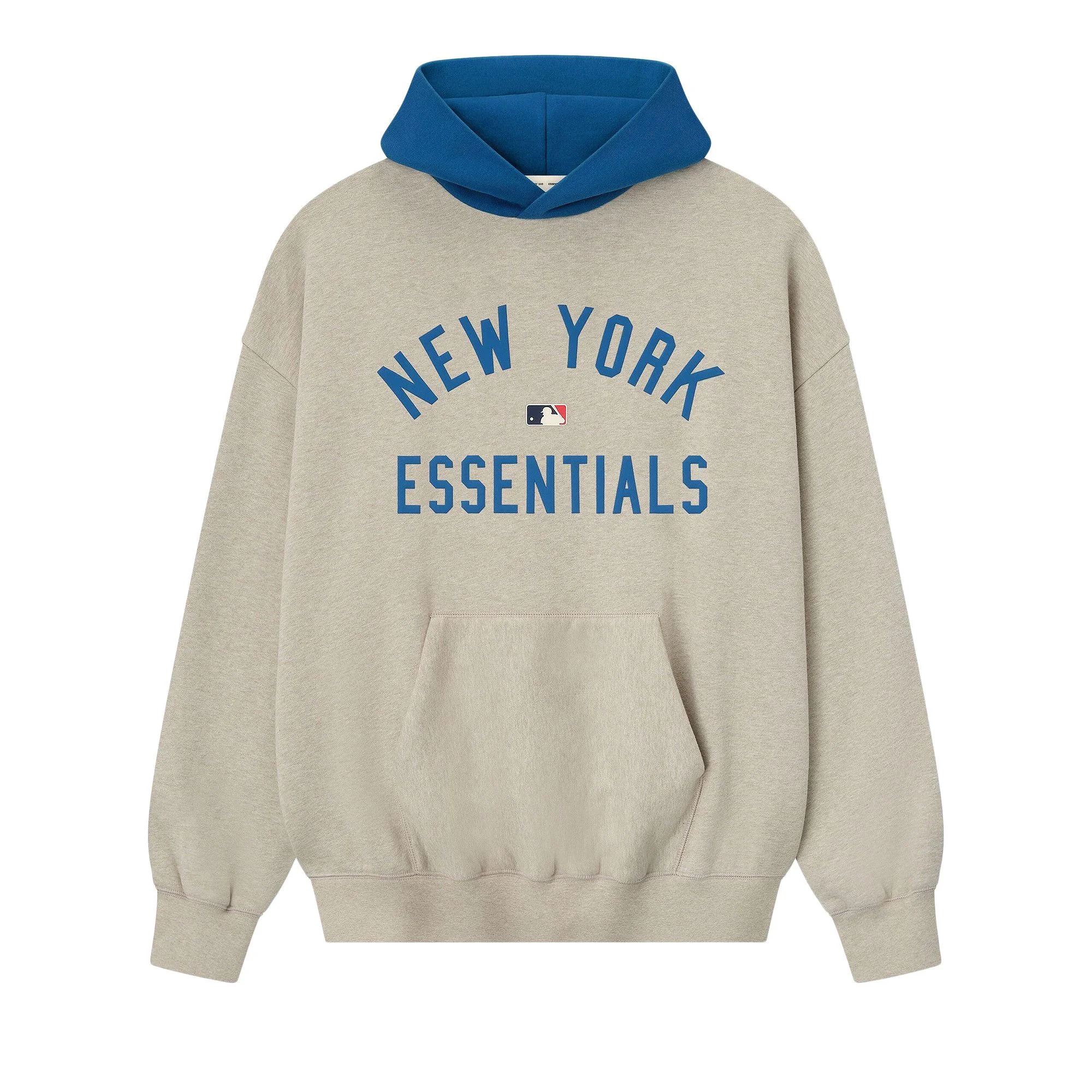 Fear of God Essentials Mets Sport Hoodie 'Heather Stone/Blue Sapphire' - 1