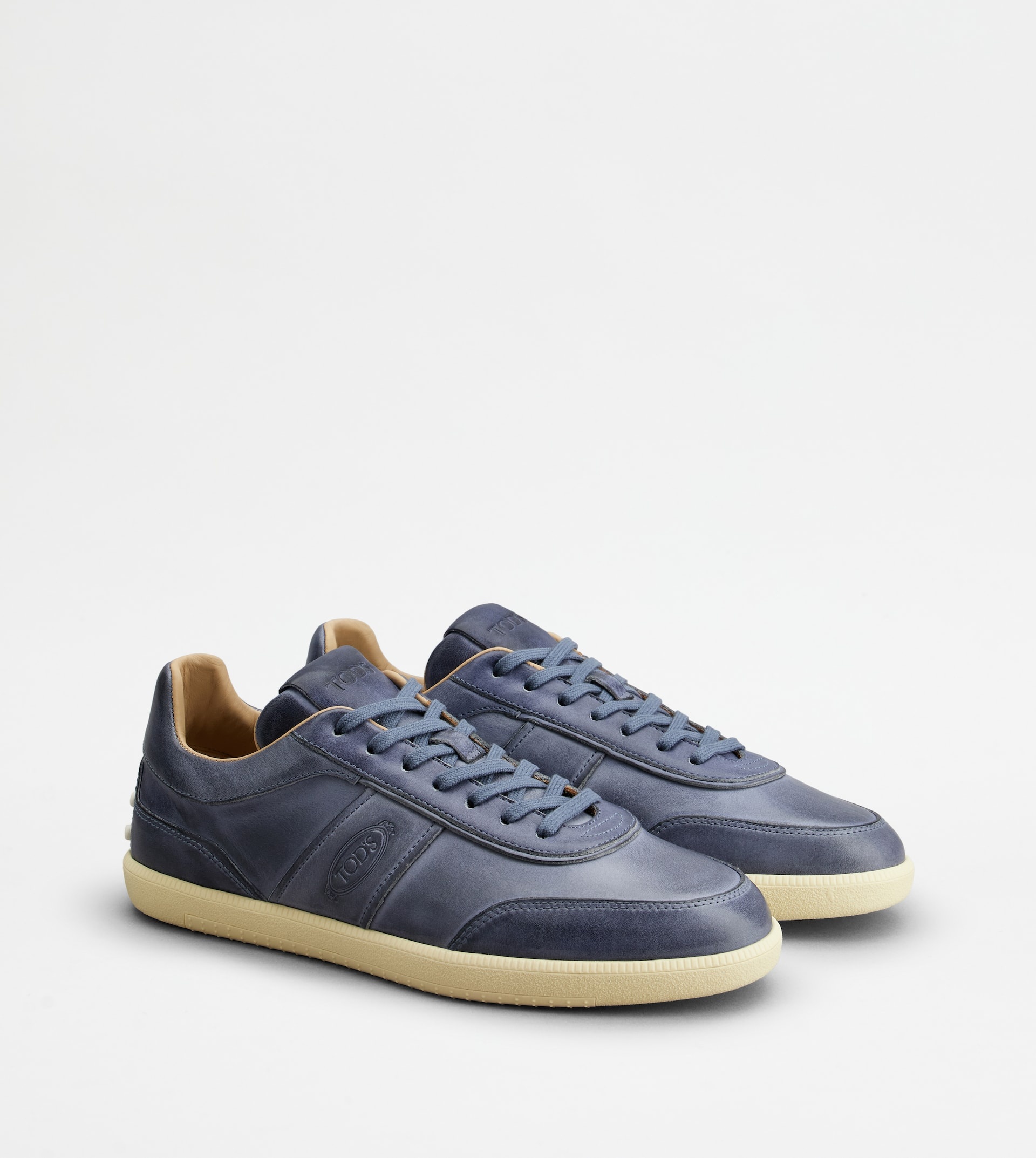 TOD'S TABS SNEAKERS IN LEATHER - BLUE - 3