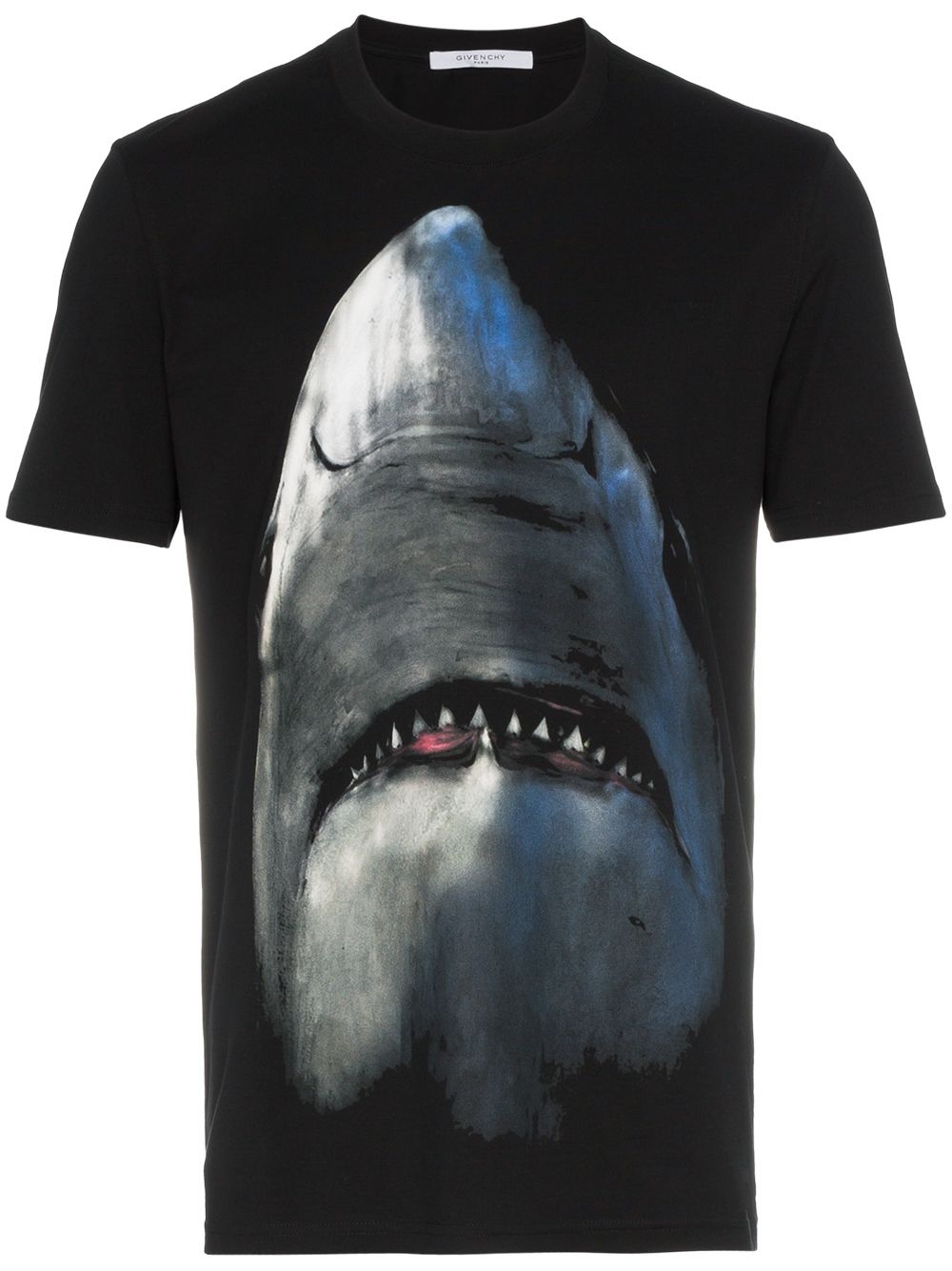 shark print cotton short sleeve t shirt - 1