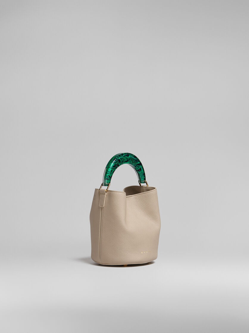 VENICE BUCKET BAG IN BEIGE LEATHER AND RESIN - 5