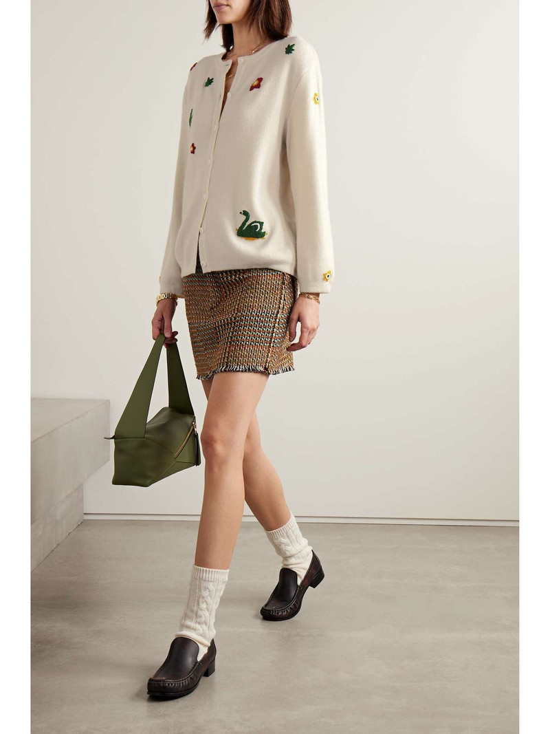 BODE Chatham appliquéd merino wool and cashmere-blend cardigan outlook