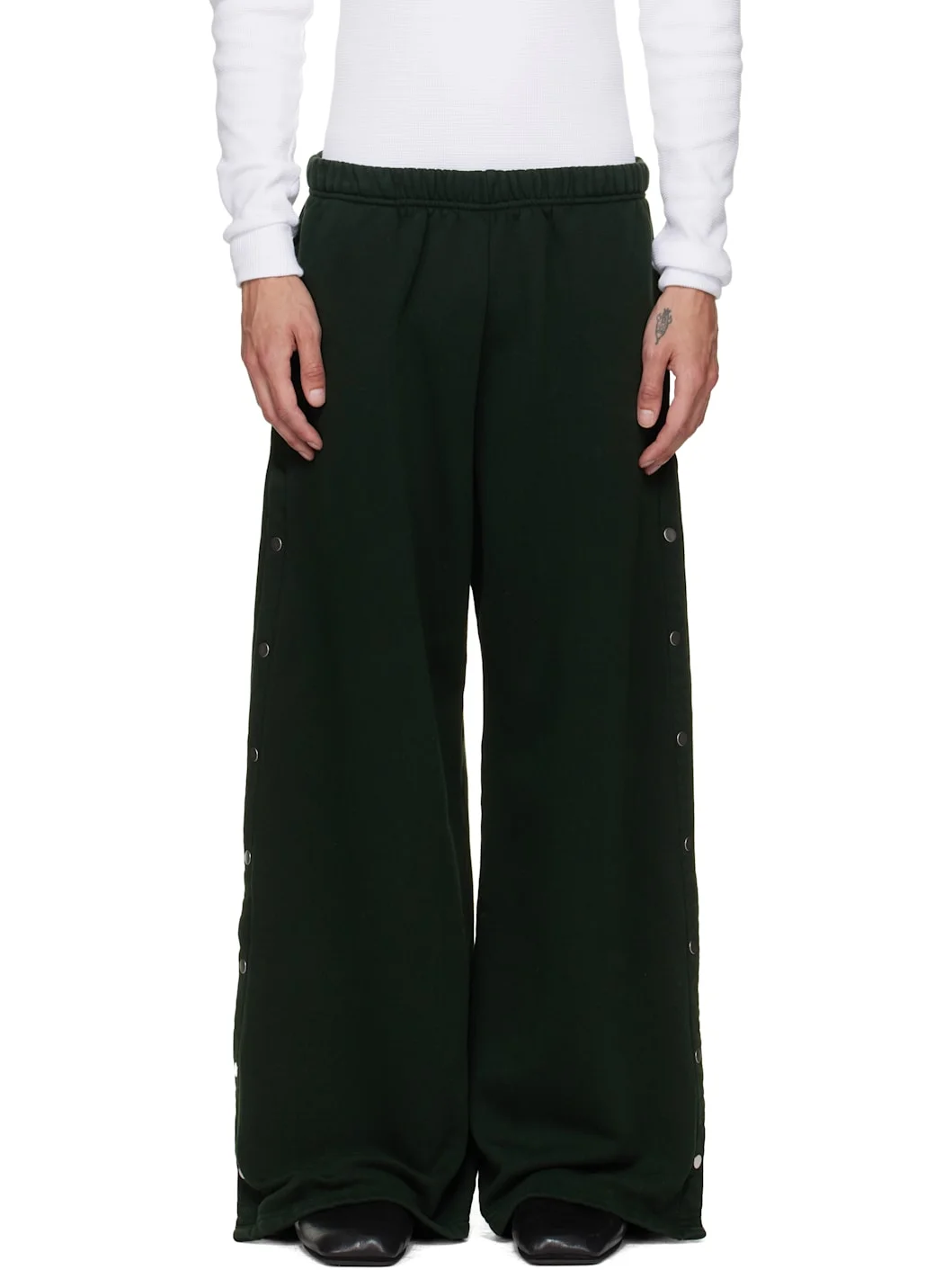 Green Heavyweight Party Snap Sweatpants - 1