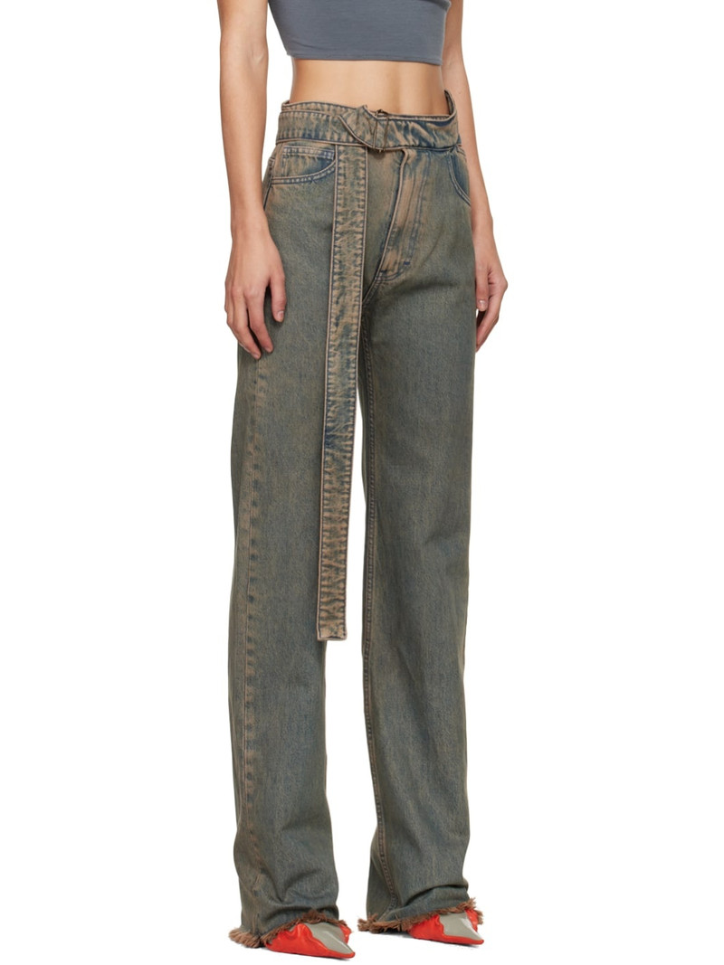 Gray Wrap Belt Jeans 2