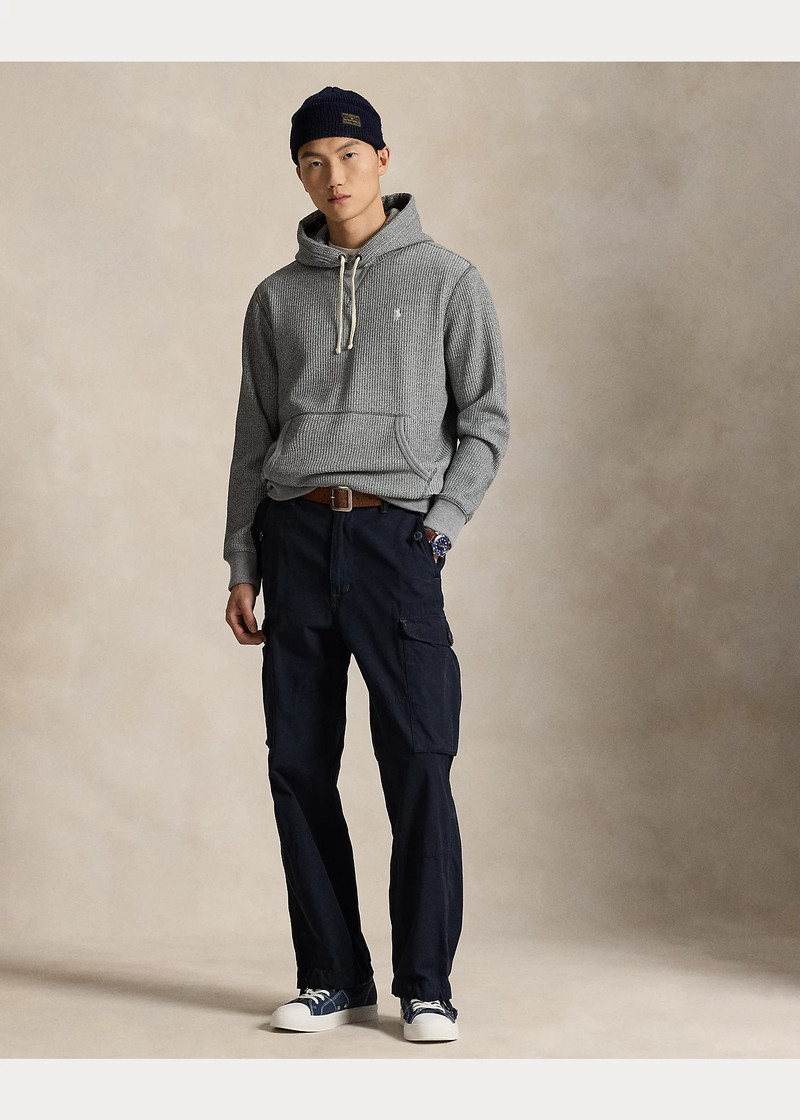 Waffle-Knit Fleece Hoodie 3