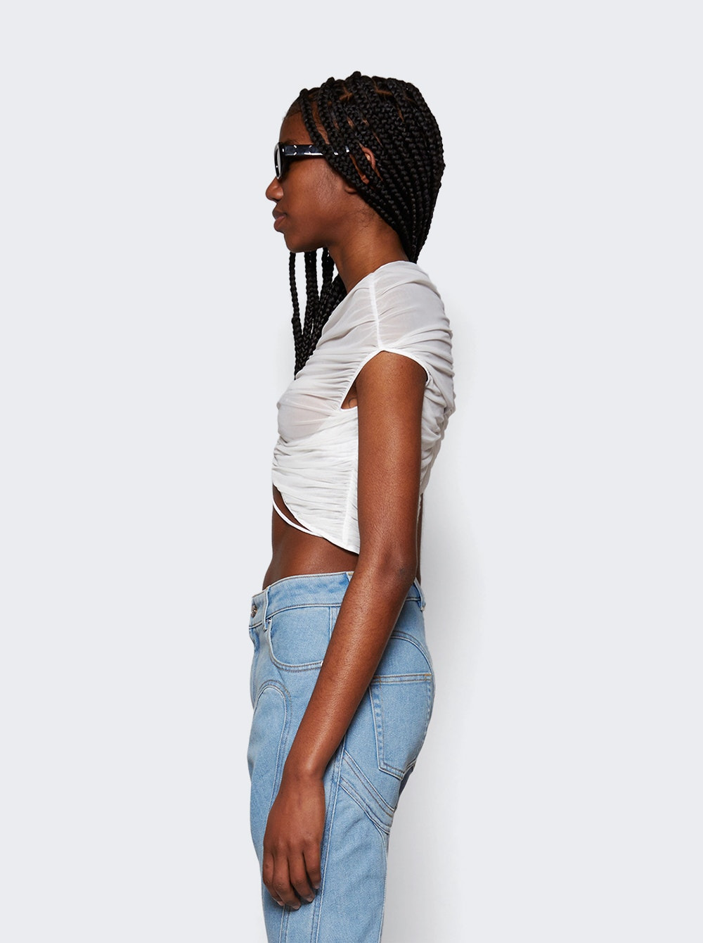 Mesh Crop Top Warm White - 4