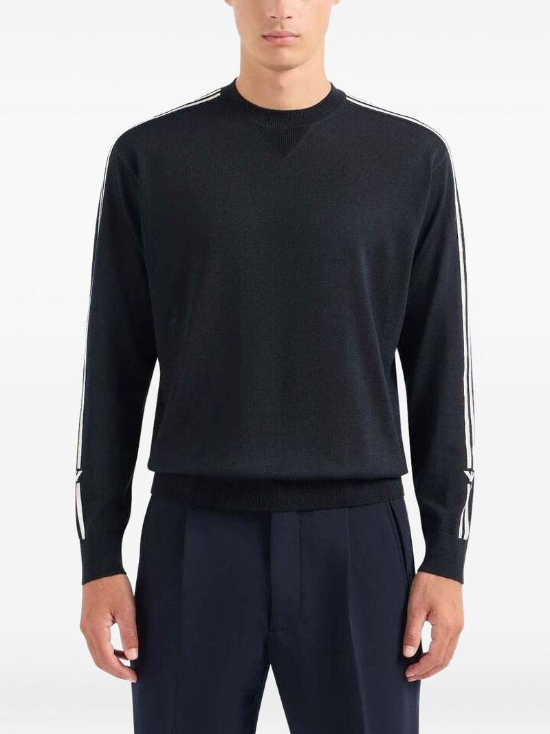 stripe-detail crew-neck sweater 1