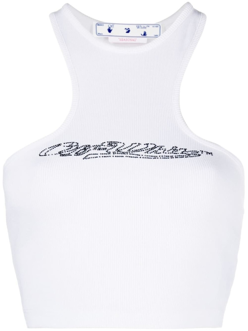 crystal-embellished logo crop top 1