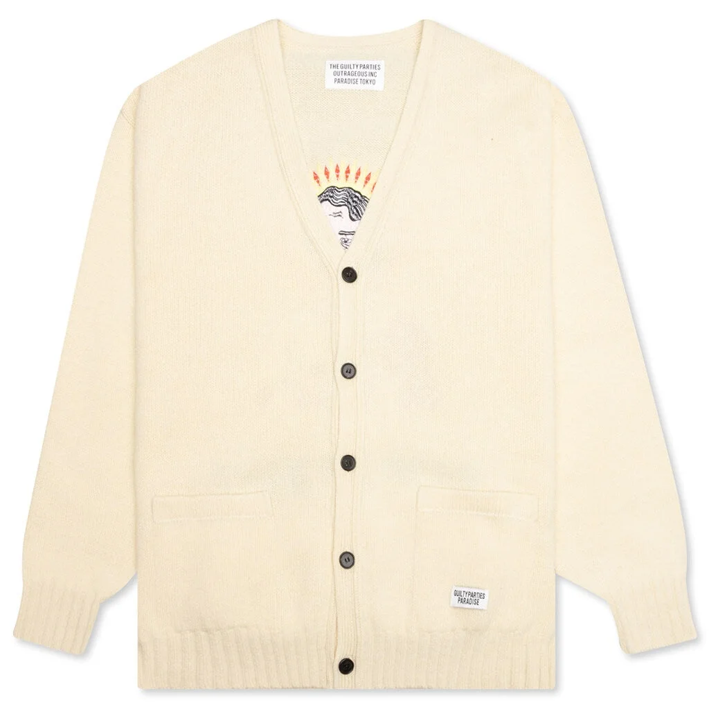 WACKO MARIA CLASSIC CARDIGAN TYPE-2 - CREAM - 1
