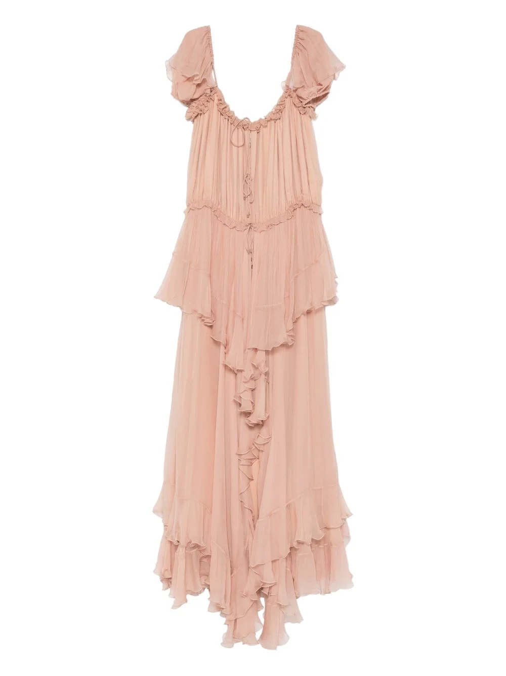 ruffled silk dress - 1