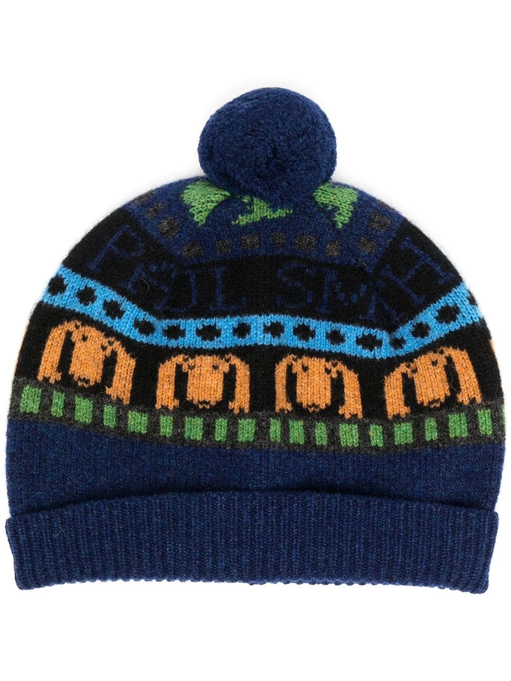 monkey intarsia knit hat - 1