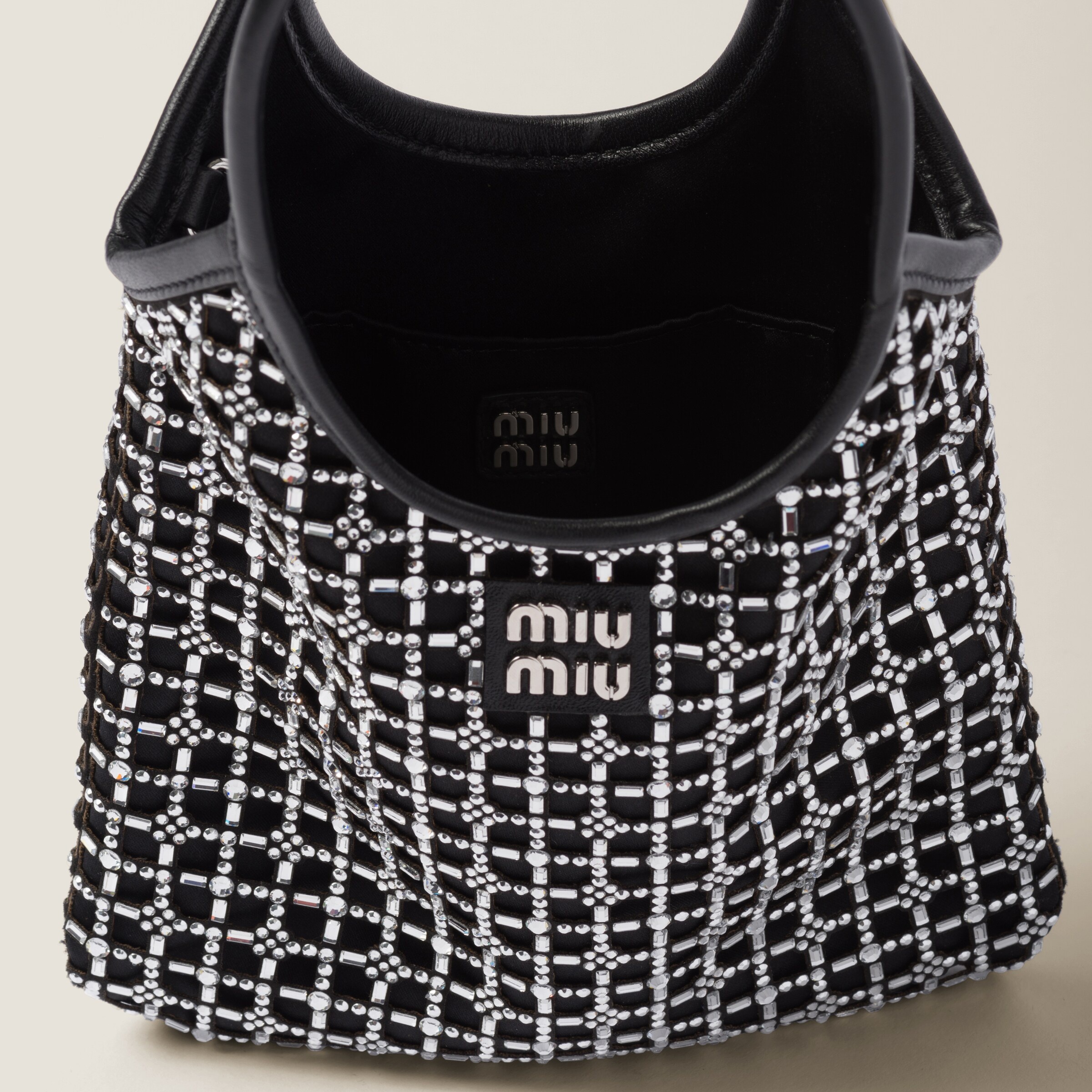 MIU MIU★Satin handbag with synthetic crystals Miu Miu Satin handbag with synthetic crystals | REVERSIBLE