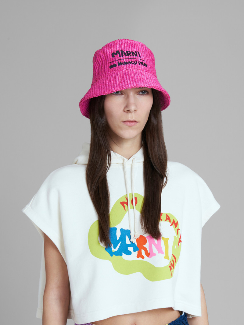Marni MARNI X NO VACANCY INN - FUCHSIA HAT IN RAFFIA FABRIC outlook