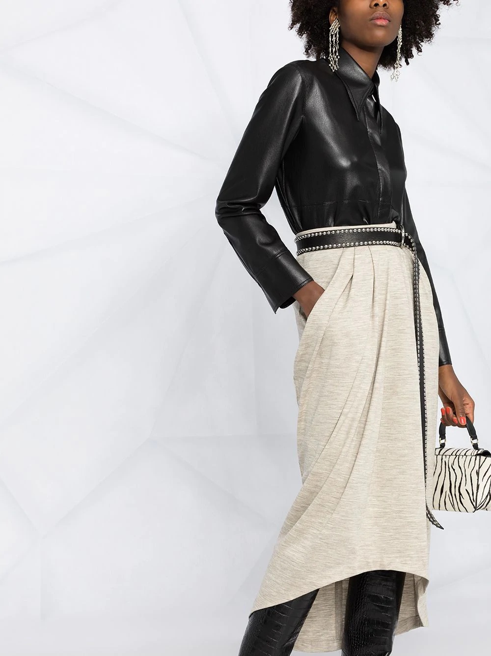 draped pleated skirt - 5