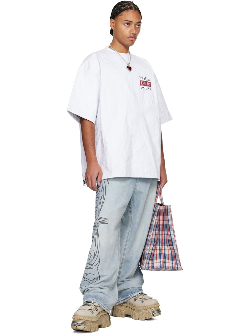 VETEMENTS White Metalized Wrinkled 'Your Basic' T-shirt outlook