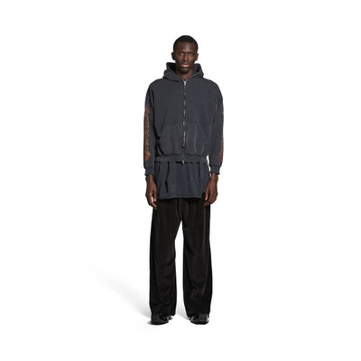 BALENCIAGA Offshore Zip-up Hoodie Medium Fit in Black Faded outlook