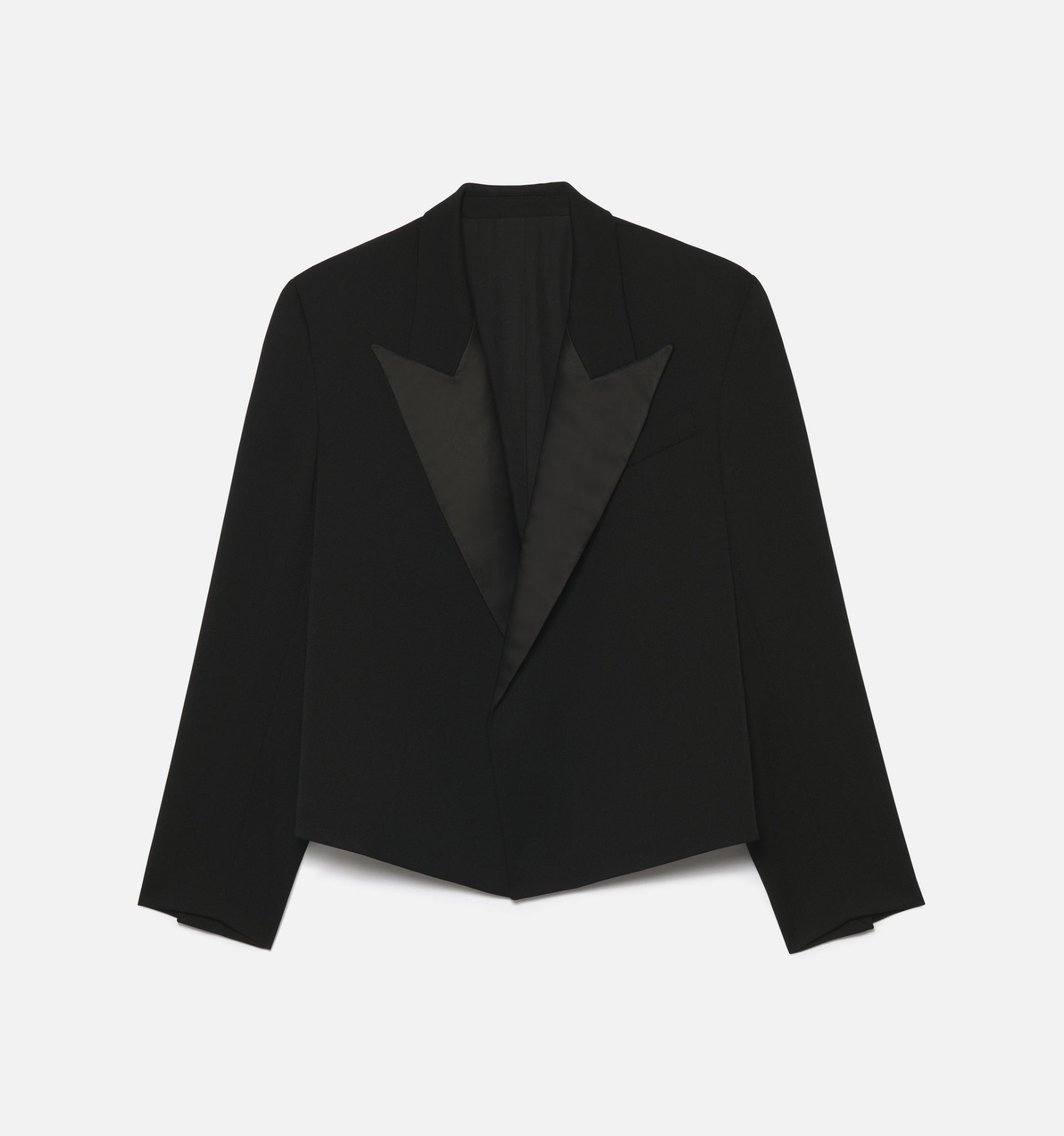 Short Jacket With Contrasted Lapel Collar - 6