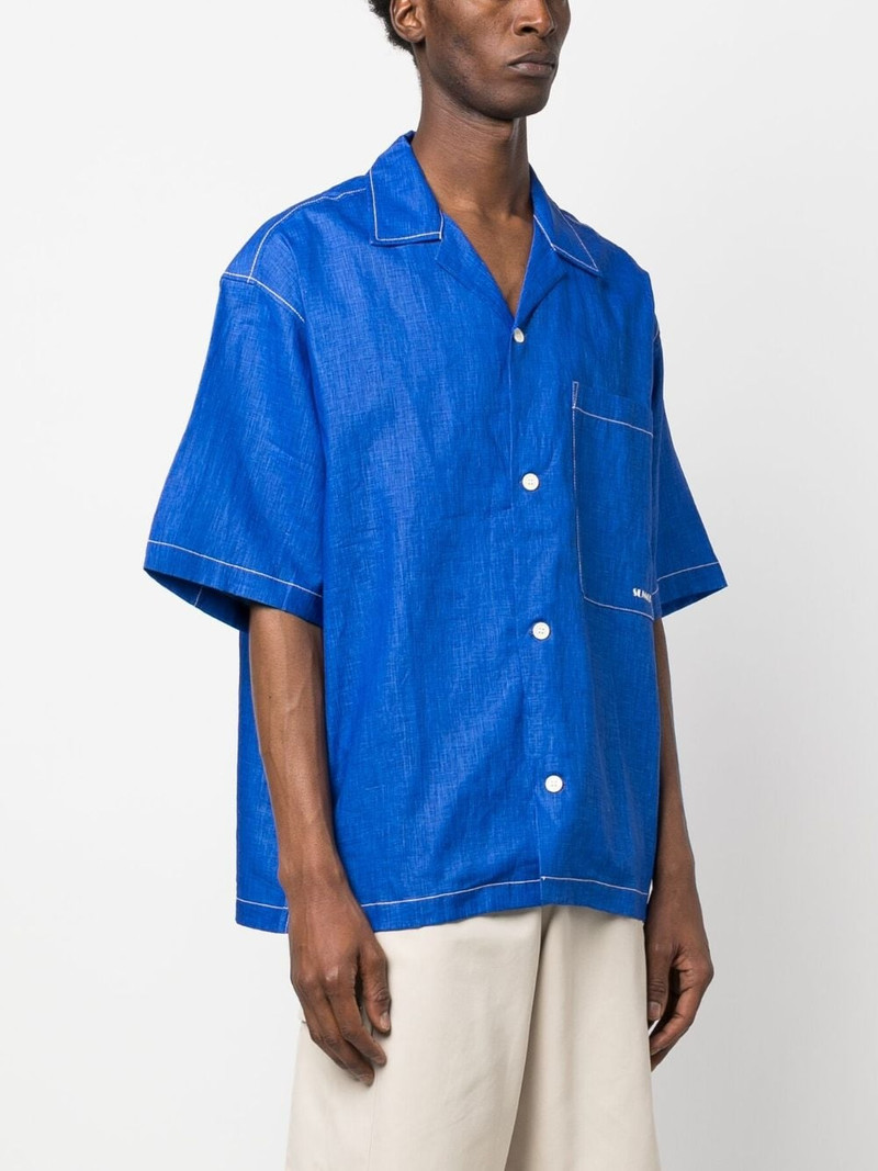 SUNNEI Cuban-collar linen shirt outlook