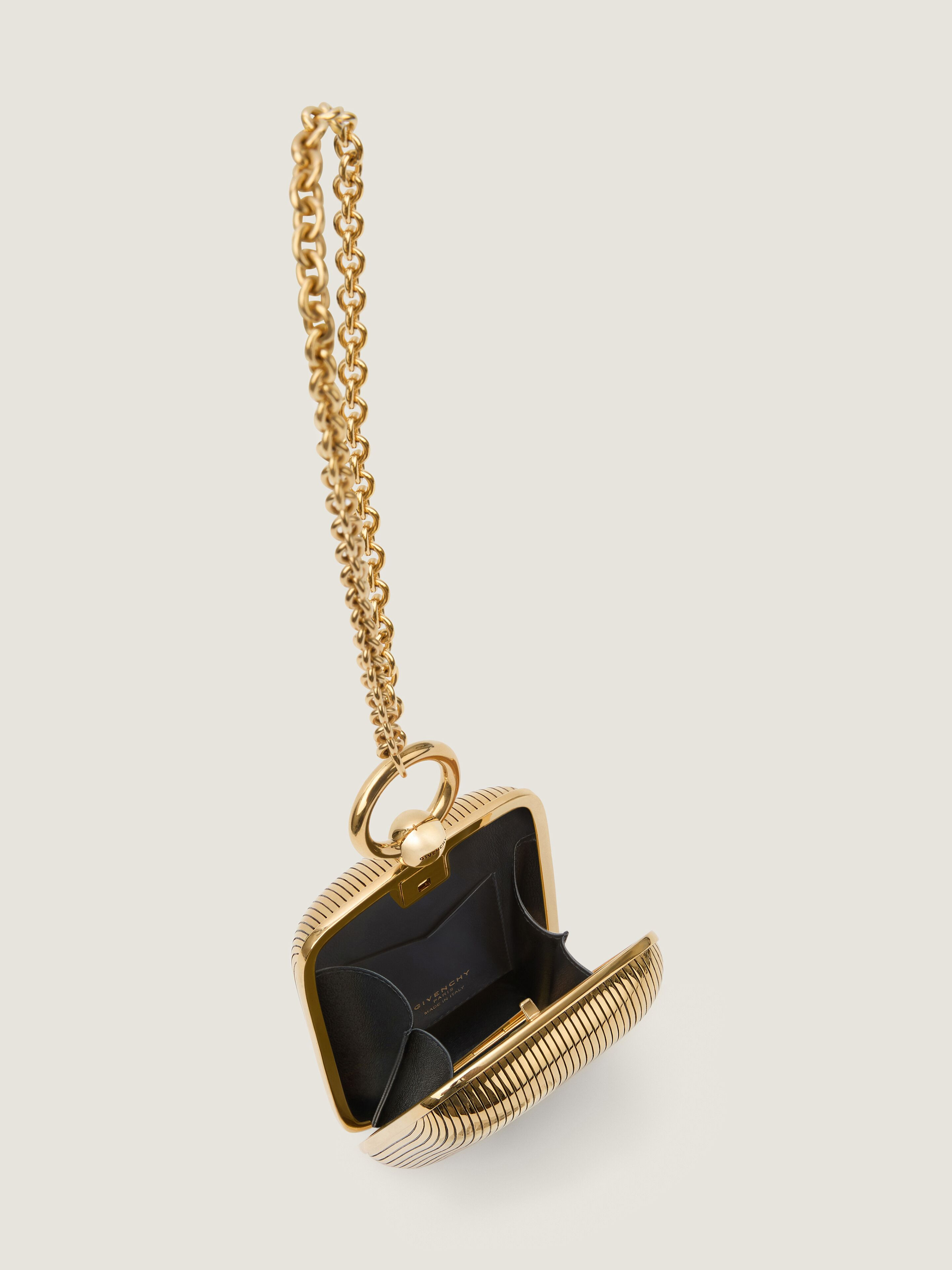 MICRO EVENING CLUTCH IN METAL WITH CRYSTAL JEWEL - 4